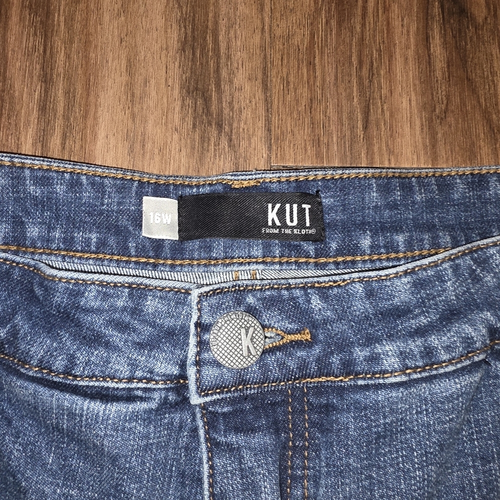 NWT SZ16W Kut From The Kloth Women Sophie Bermuda Shorts Raw Hem Cut Off Jeans - Picture 3 of 13